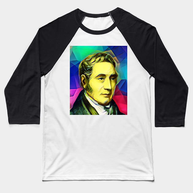 George Stephenson Colourful Portrait | George Stephenson Artwork 7 Baseball T-Shirt by JustLit